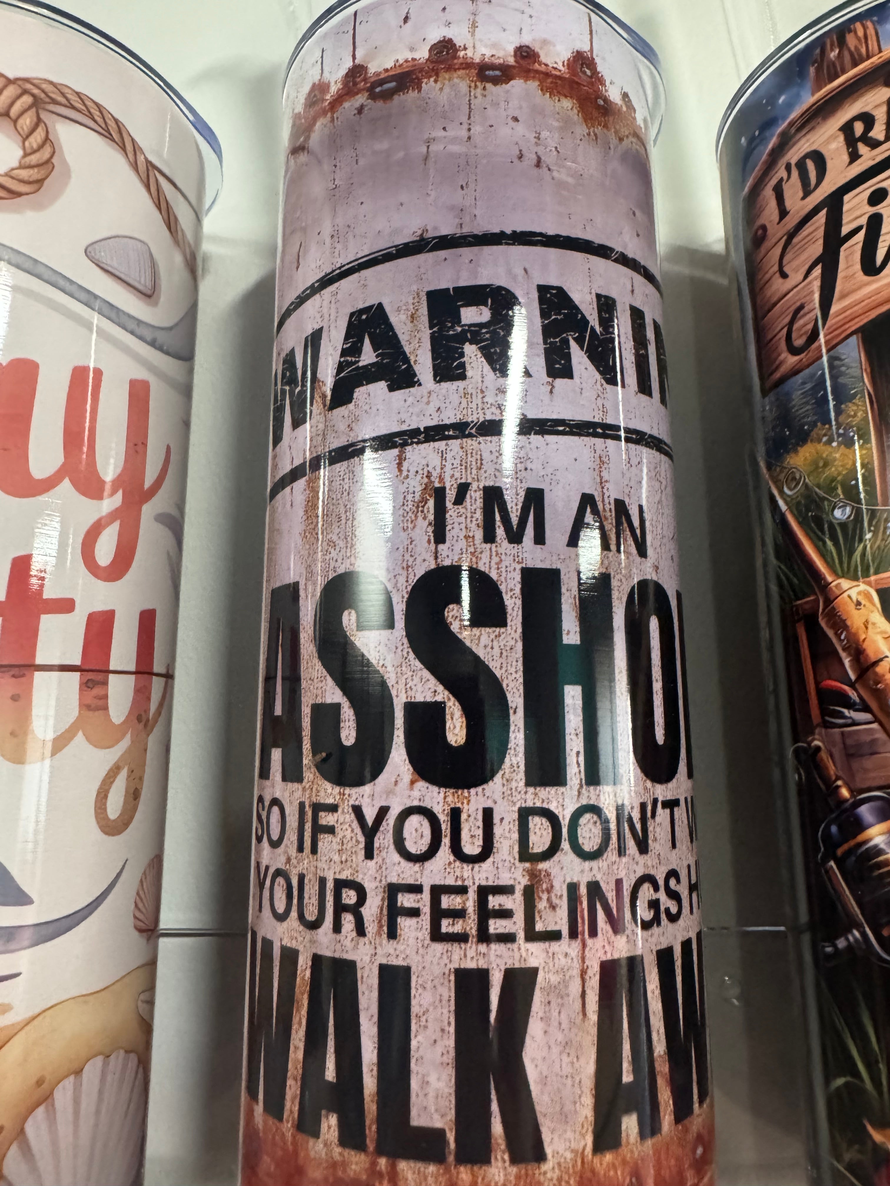 Warning 20 Oz Tumbler