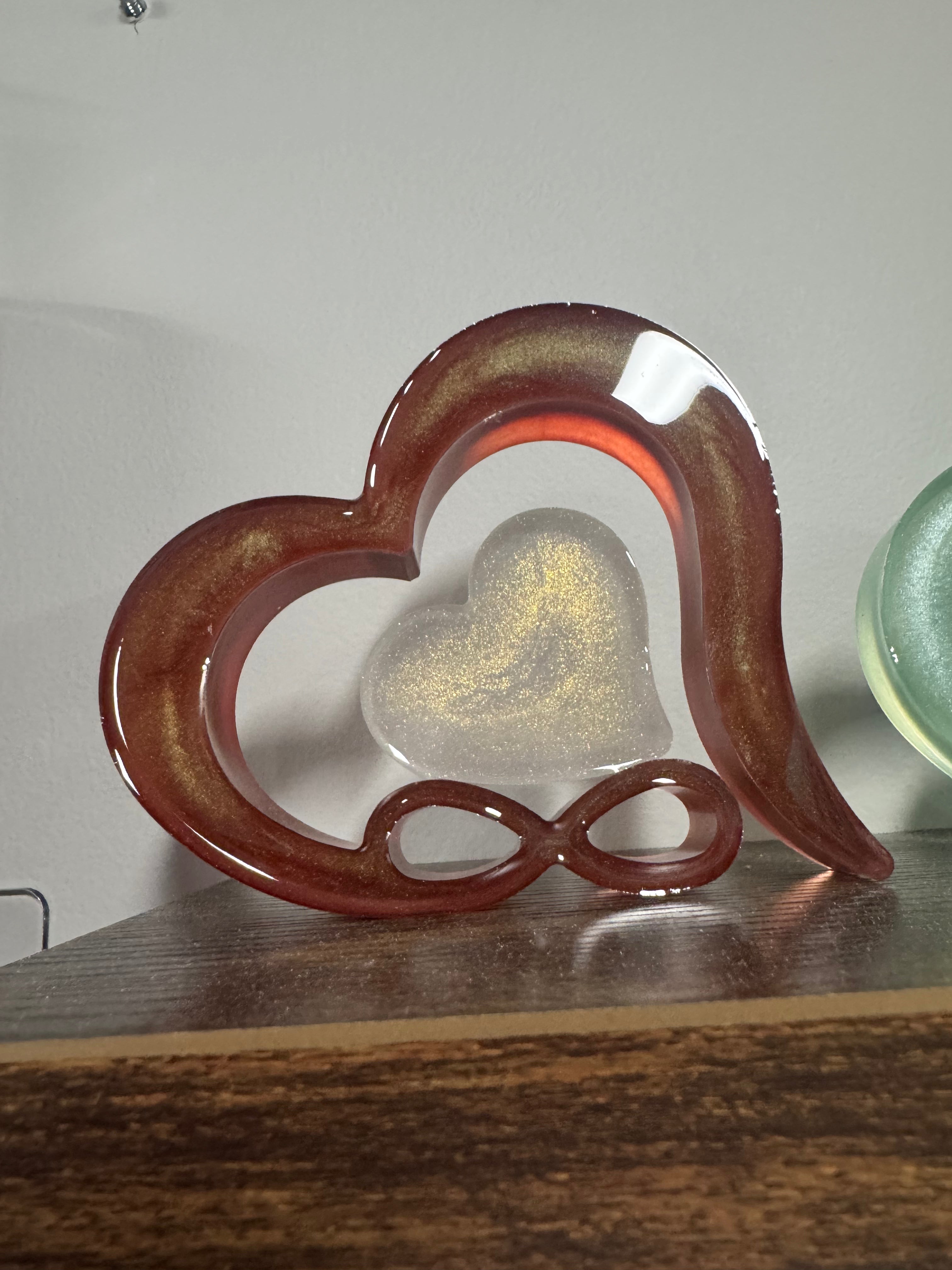 Brown and White Heart