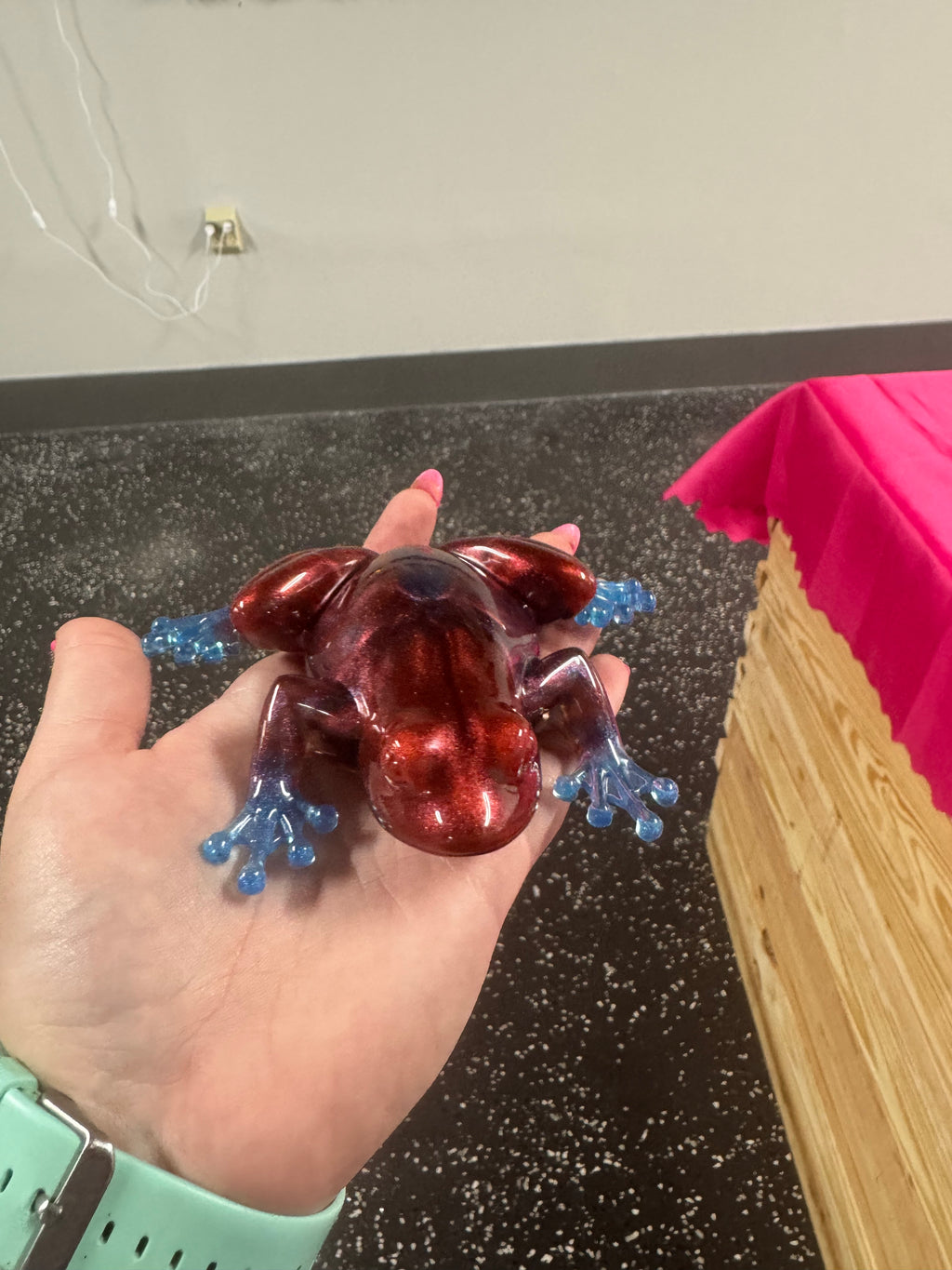Red And Blue Resin Frog